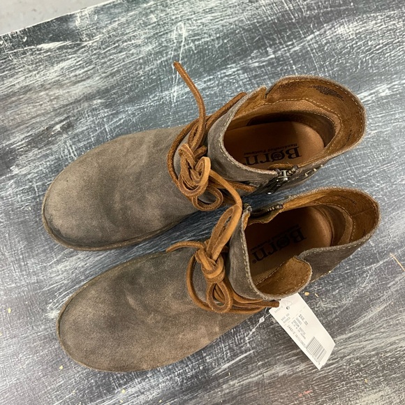 Born Tan Suede Lace-Up Boots - Picture 2 of 4